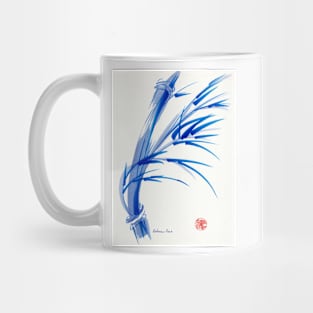 "Wind"  blue sumi-e ink wash painting Mug